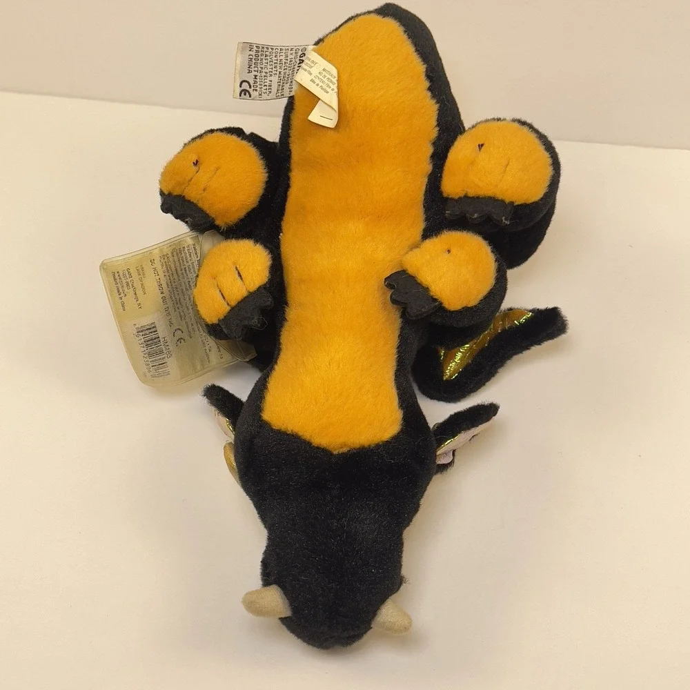 Ganz Webkinz LAVA DRAGON Black Orange Stuffed Plush HW043 Retired *Unknown Code*